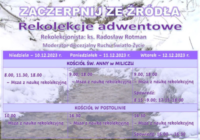 REKOLEKCJE ADWENTOWE głosi ks. Radosław Rotman, Moderator Diecezjalny Ruchu Światło-Życie