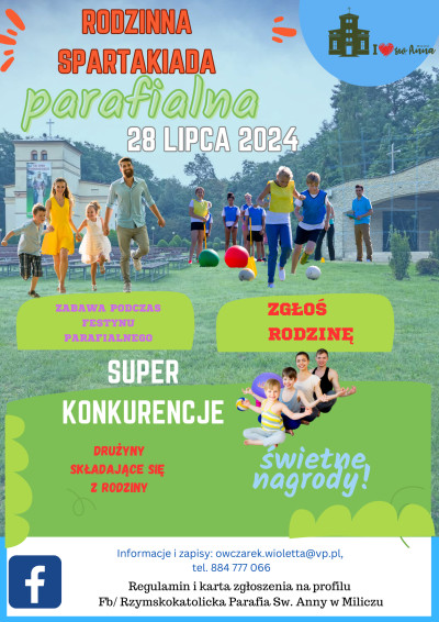 PARAFIALNA SPARTAKIADA RODZINNA-czekamy na zgłoszenia !!